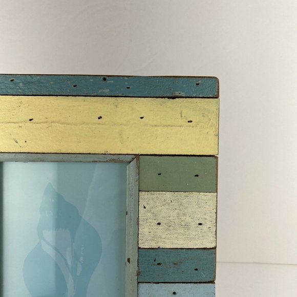 Z Gallerie 4 x 6 Picture Frame Distressed Painted Wooden Beach Ocean Theme - Picture 4 of 10